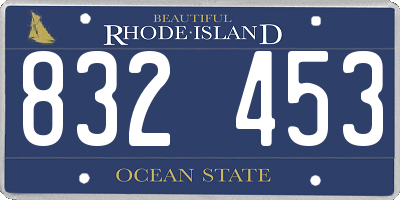 RI license plate 832453
