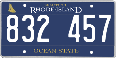 RI license plate 832457