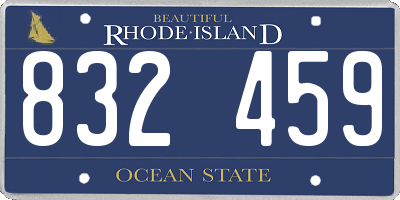 RI license plate 832459