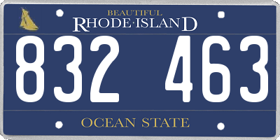 RI license plate 832463