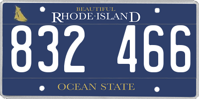 RI license plate 832466