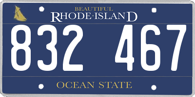 RI license plate 832467