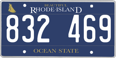 RI license plate 832469