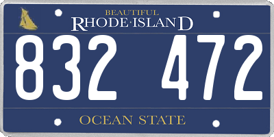 RI license plate 832472