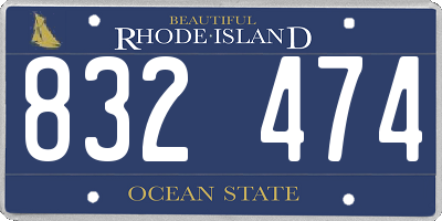RI license plate 832474