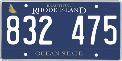 RI license plate 832475