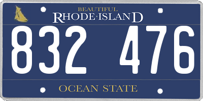 RI license plate 832476