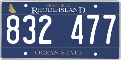RI license plate 832477