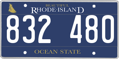 RI license plate 832480