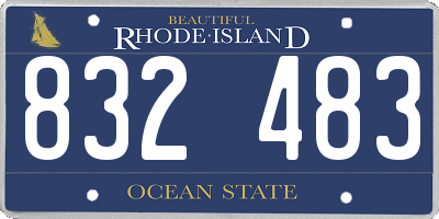 RI license plate 832483