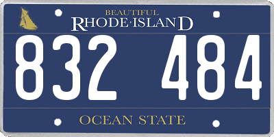 RI license plate 832484