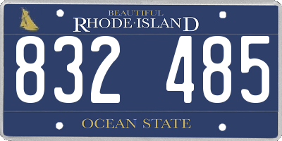 RI license plate 832485