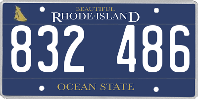 RI license plate 832486