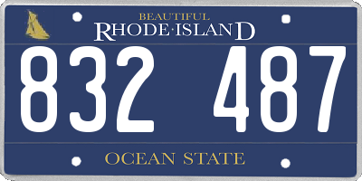 RI license plate 832487