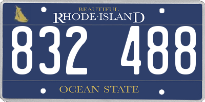 RI license plate 832488