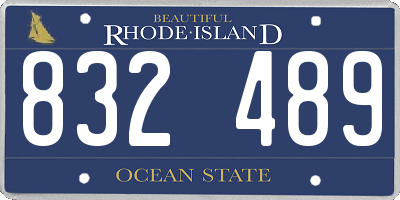 RI license plate 832489