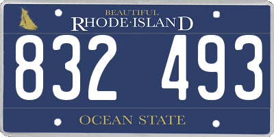 RI license plate 832493