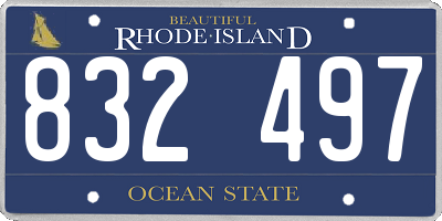 RI license plate 832497