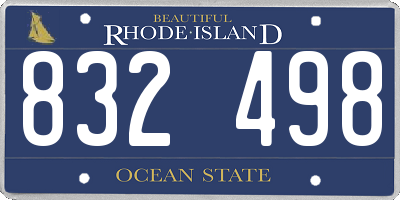 RI license plate 832498