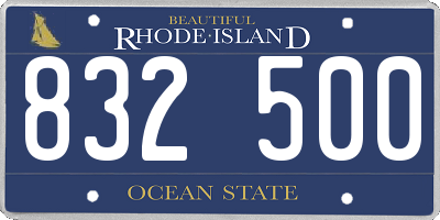 RI license plate 832500