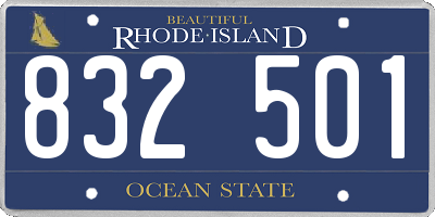 RI license plate 832501