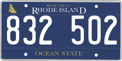RI license plate 832502