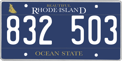 RI license plate 832503