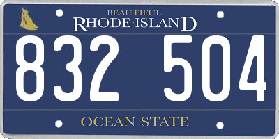 RI license plate 832504