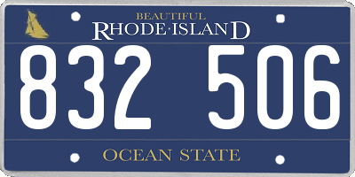 RI license plate 832506