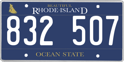 RI license plate 832507