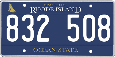 RI license plate 832508