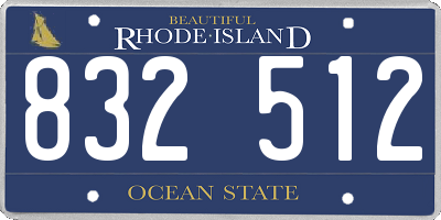RI license plate 832512