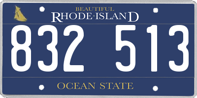 RI license plate 832513
