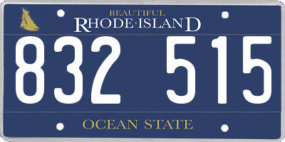 RI license plate 832515