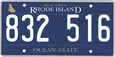 RI license plate 832516