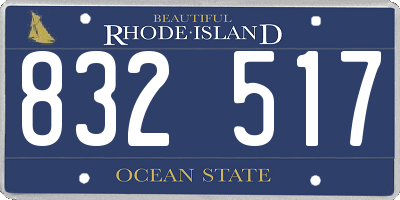 RI license plate 832517