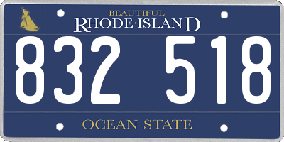 RI license plate 832518