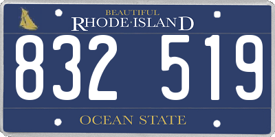 RI license plate 832519
