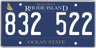 RI license plate 832522