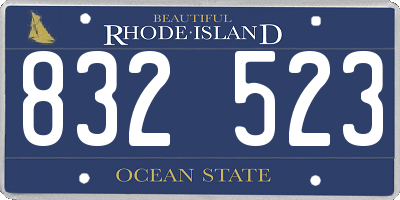 RI license plate 832523