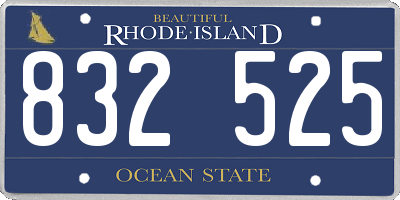 RI license plate 832525
