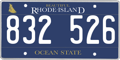 RI license plate 832526