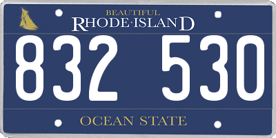 RI license plate 832530