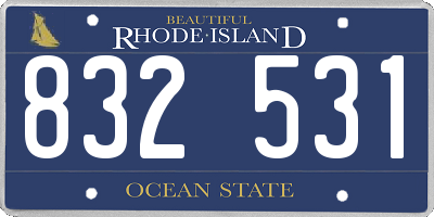 RI license plate 832531