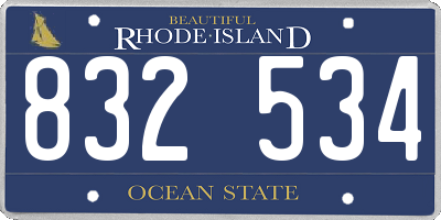 RI license plate 832534