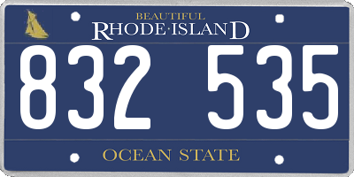 RI license plate 832535