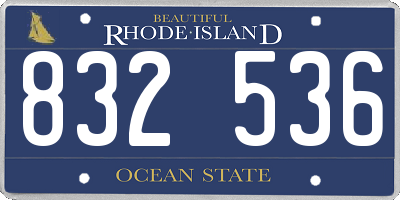 RI license plate 832536