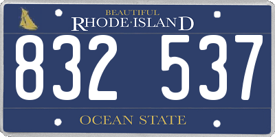 RI license plate 832537