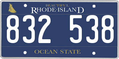 RI license plate 832538
