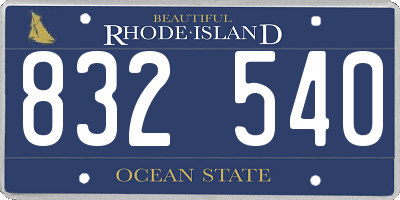 RI license plate 832540